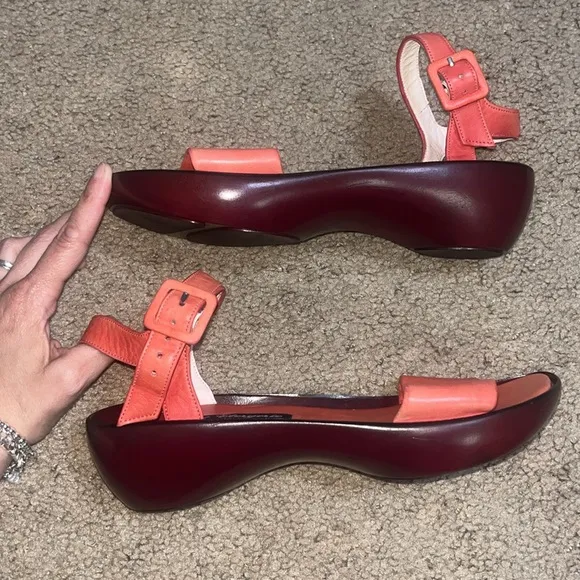 Robert Clergerie Strappy Sandals Leather Red 8