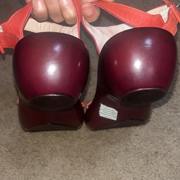 Robert Clergerie Strappy Sandals Leather Red 8