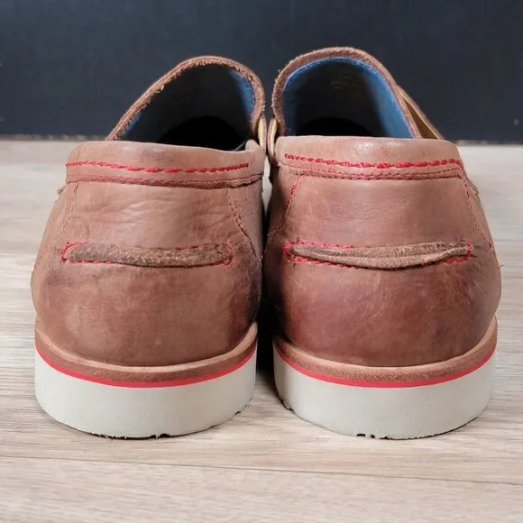 Robert Graham Gansevoort Shoes Mens Size 10.5 D Brown Leather Loafers Round Toe