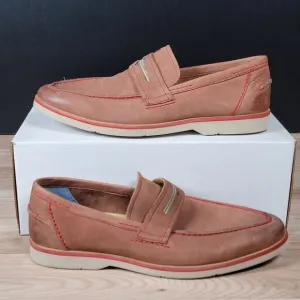 Robert Graham Gansevoort Shoes Mens Size 10.5 D Brown Leather Loafers Round Toe