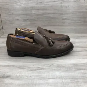 Robert Wayne Loafers Mens 8 Brown Leather Slip On Tassel Shoes