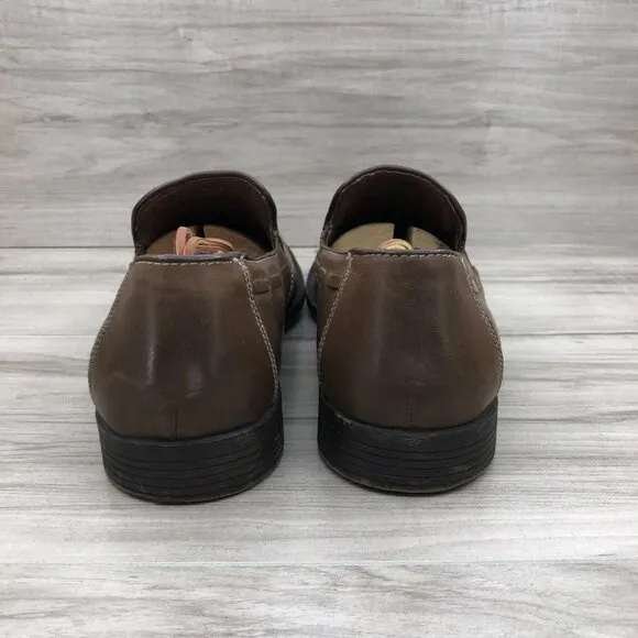 Robert Wayne Loafers Mens 8 Brown Leather Slip On Tassel Shoes