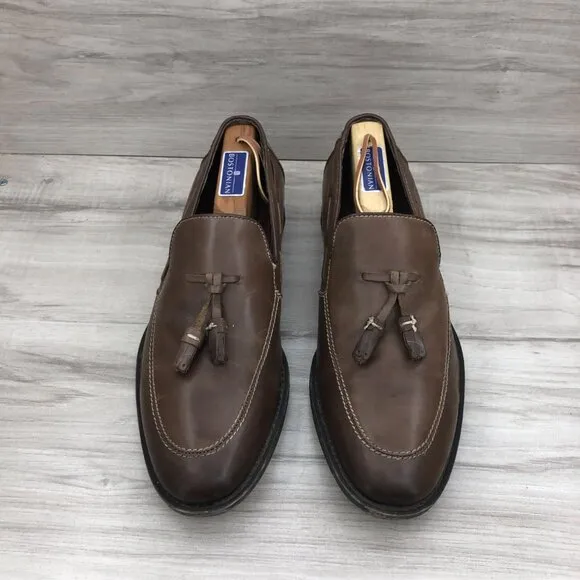 Robert Wayne Loafers Mens 8 Brown Leather Slip On Tassel Shoes