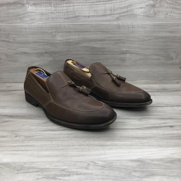 Robert Wayne Loafers Mens 8 Brown Leather Slip On Tassel Shoes