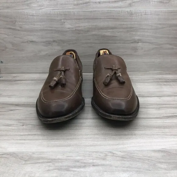 Robert Wayne Loafers Mens 8 Brown Leather Slip On Tassel Shoes