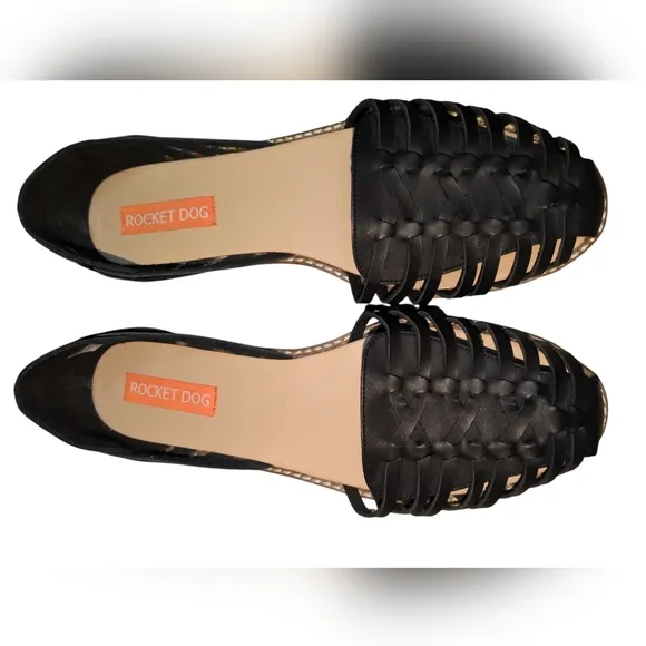 Rocket Dog Women's Keltic Austin Pu Slide Huarache in Black Size 9.5 New No Box