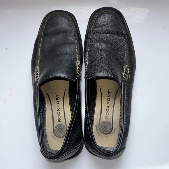 Rockport dark brown (almost black) slip on leather loafers