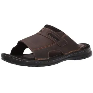 ROCKPORT Men's Brown Leather Slide Sandals - 14 Wide