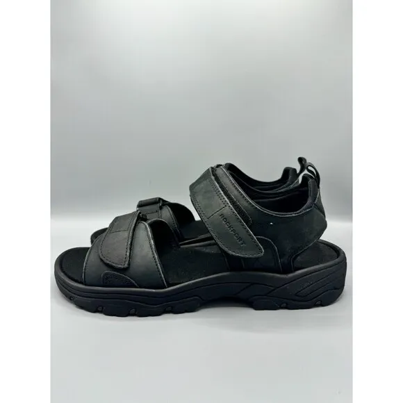 ROCKPORT Men’s ROCKLAKE Strap Sandals, Black, Size 12 M