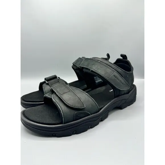 ROCKPORT Men’s ROCKLAKE Strap Sandals, Black, Size 12 M
