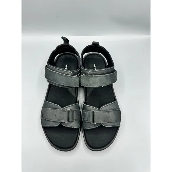 ROCKPORT Men’s ROCKLAKE Strap Sandals, Black, Size 12 M