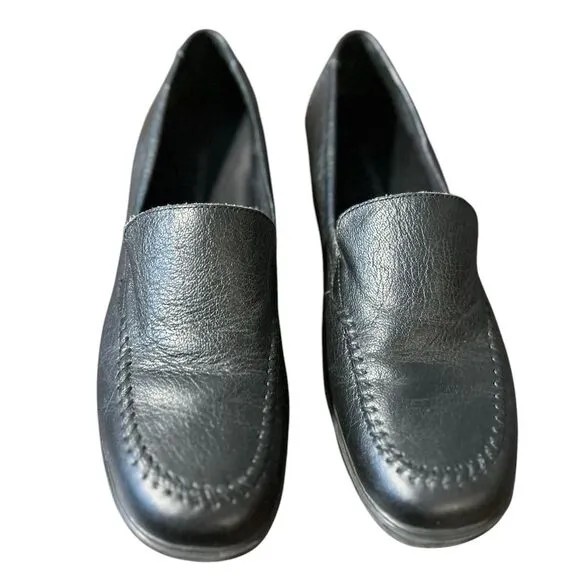 Rockport Women's Black Leather Loafers Size 8M Casual Slip-On‎ Shoes