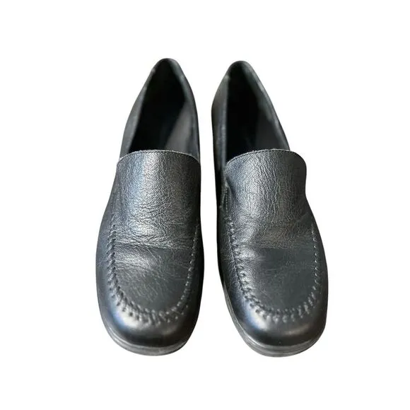 Rockport Women's Black Leather Loafers Size 8M Casual Slip-On‎ Shoes