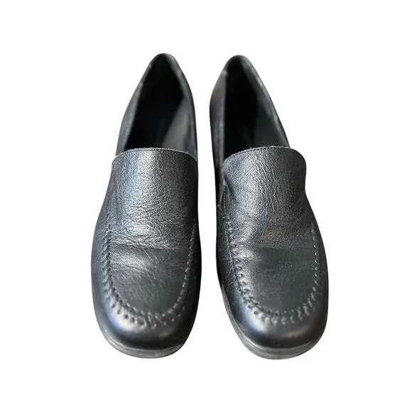 Rockport Women's Black Leather Loafers Size 8M Casual Slip-On‎ Shoes