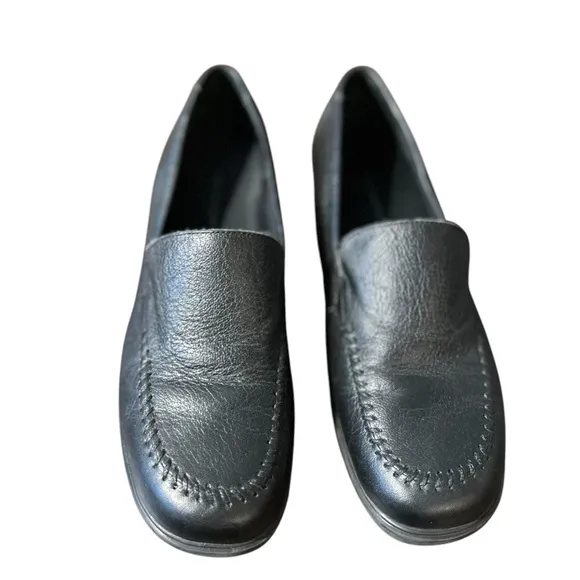 Rockport Women's Black Leather Loafers Size 8M Casual Slip-On‎ Shoes