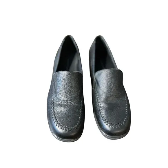 Rockport Women's Black Leather Loafers Size 8M Casual Slip-On‎ Shoes