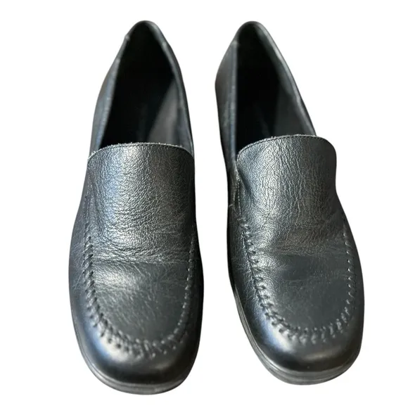 Rockport Women's Black Leather Loafers Size 8M Casual Slip-On‎ Shoes