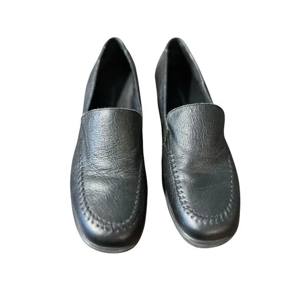 Rockport Women's Black Leather Loafers Size 8M Casual Slip-On‎ Shoes