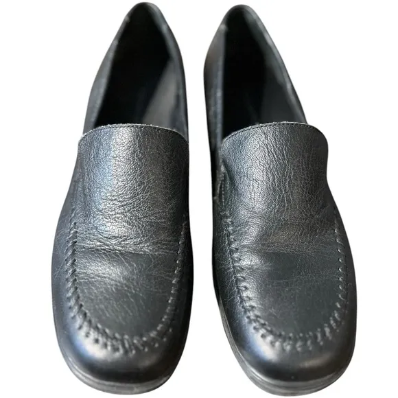 Rockport Women's Black Leather Loafers Size 8M Casual Slip-On‎ Shoes