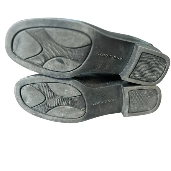 Rockport Women's Black Leather Loafers Size 8M Casual Slip-On‎ Shoes
