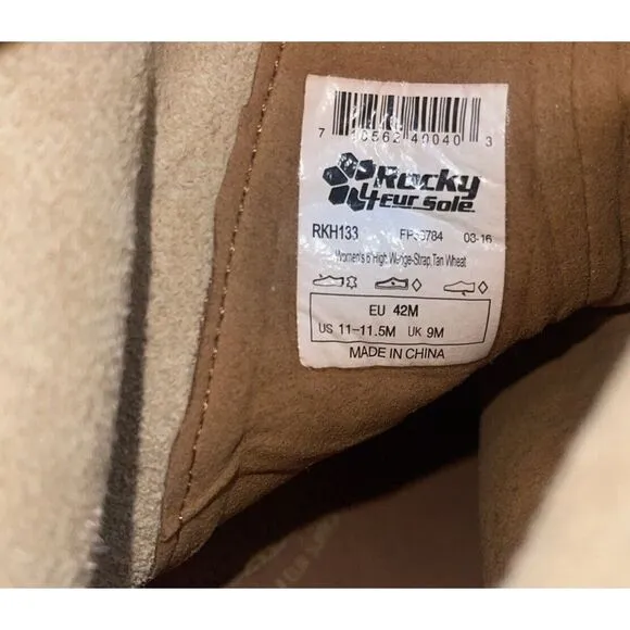 Rocky 4EurSole Motif RKH133 Boots Tan Women's Size 11-11.5 US (Runs Big) EU 42M