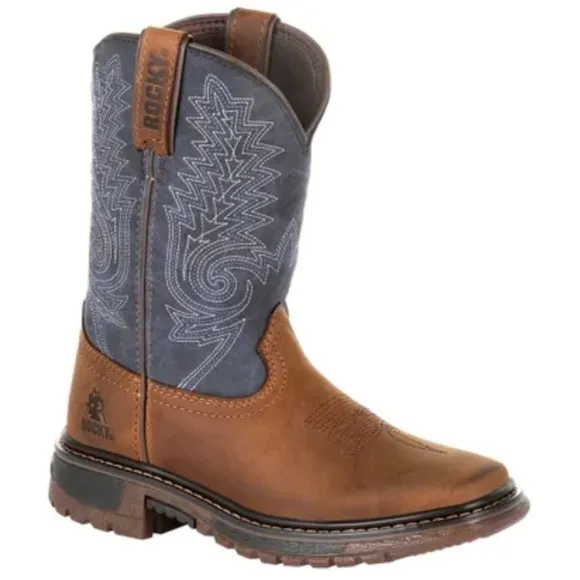 Rocky Big Kid's Ride FLX Western Boots - Denim Brown size is 4.5M