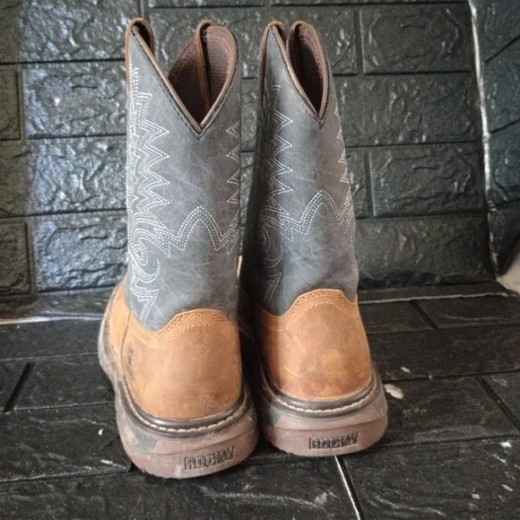 Rocky Big Kid's Ride FLX Western Boots - Denim Brown size is 4.5M