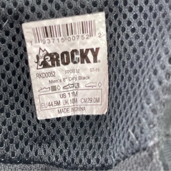 Rocky Men’s Code Blue 8” - Size 11M - Black Public Service Boots