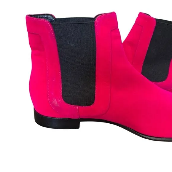 Roger Vivier Pink Pyramide Velvet Chelsea Boots size 36.5 size 6.5