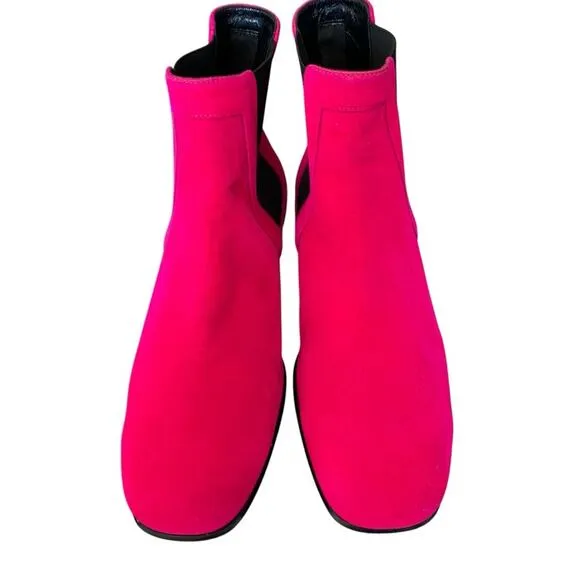 Roger Vivier Pink Pyramide Velvet Chelsea Boots size 36.5 size 6.5