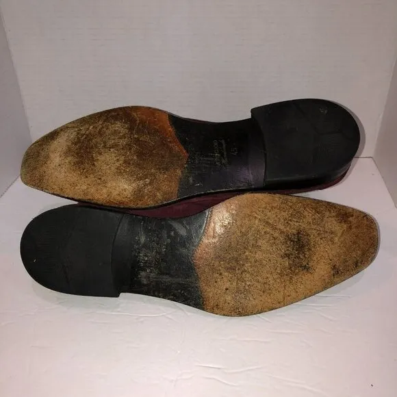 Ron Tomson EU 45 US 12.5 Burgundy Suede Leather Pull On Chelsea Boots MSRP $300