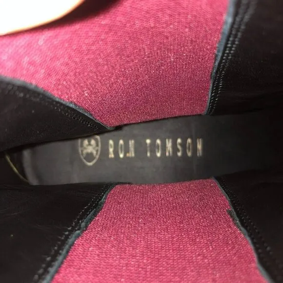Ron Tomson EU 45 US 12.5 Burgundy Suede Leather Pull On Chelsea Boots MSRP $300