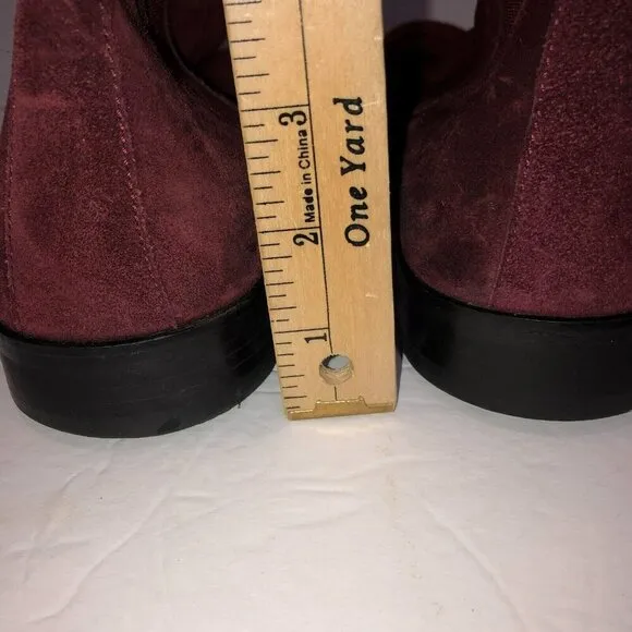 Ron Tomson EU 45 US 12.5 Burgundy Suede Leather Pull On Chelsea Boots MSRP $300
