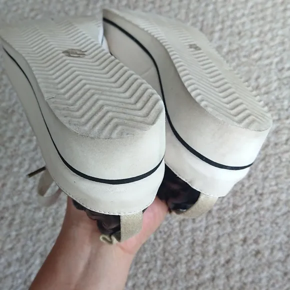 Ron White Nova Metallic Leather Wedge Sneakers size 8.5
