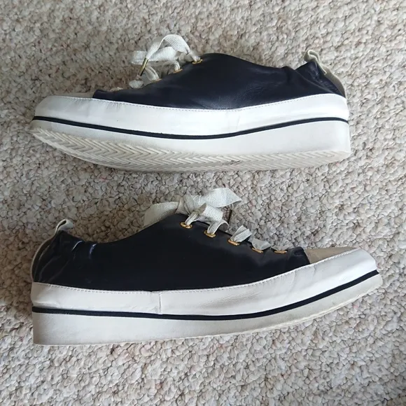 Ron White Nova Metallic Leather Wedge Sneakers size 8.5