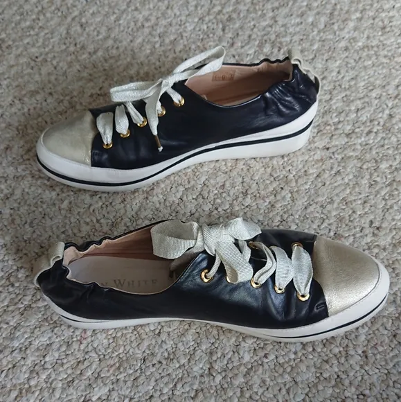 Ron White Nova Metallic Leather Wedge Sneakers size 8.5