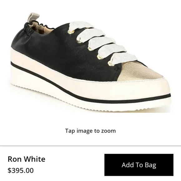 Ron White Nova Metallic Leather Wedge Sneakers size 8.5