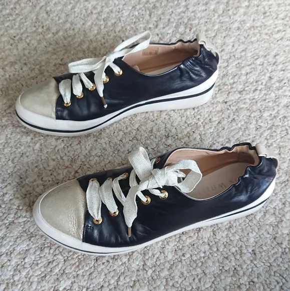 Ron White Nova Metallic Leather Wedge Sneakers size 8.5