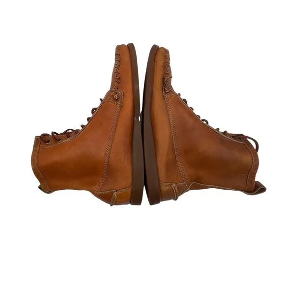 Ronnie Fieg By Sebago Brown Whip Stitch Lace Up Boots Size 8 Men's