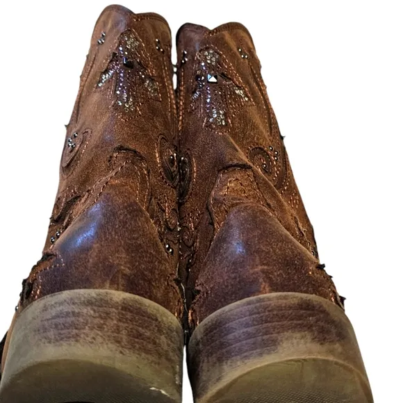 Roper Faith Crystal Rhinestone   Square Toe boots size 1