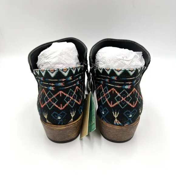 Roper Womens Size 7.5 Sedona Black Western Ankle Boots Booties Shoes