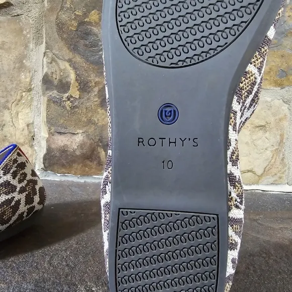 Rothys 10 Mocha Spot Leopard Print Loafers Slip On Shoes