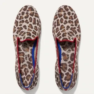 Rothys 10 Mocha Spot Leopard Print Loafers Slip On Shoes