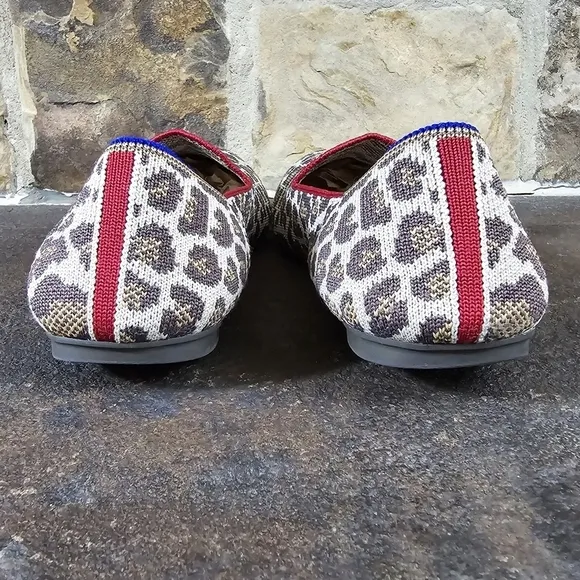 Rothys 10 Mocha Spot Leopard Print Loafers Slip On Shoes
