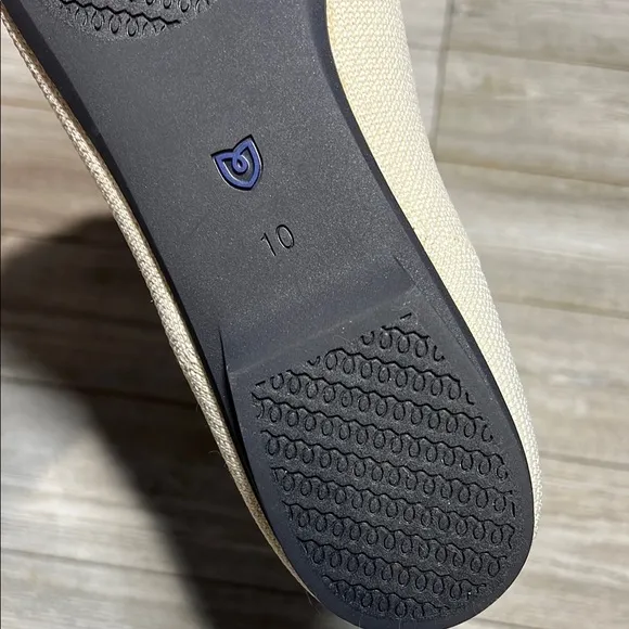 Rothy's Beige and Black Slip-On Flats