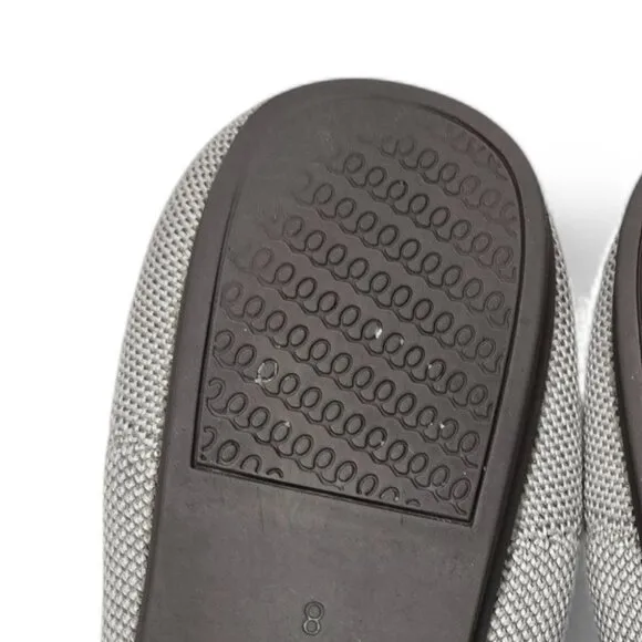 Rothy's Birdseye Round Flats Women's Grey Slip On Washable Everyday Casual W8