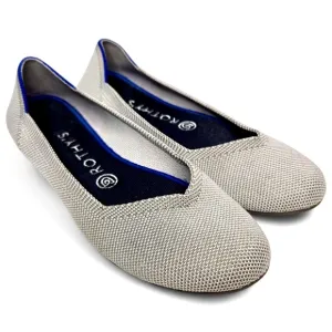 Rothy's Birdseye Round Flats Women's Grey Slip On Washable Everyday Casual W8