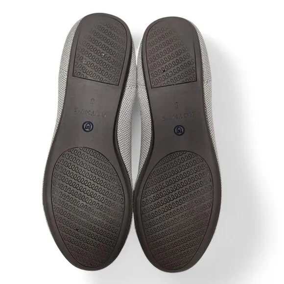 Rothy's Birdseye Round Flats Women's Grey Slip On Washable Everyday Casual W8