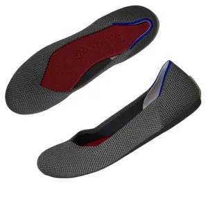 Rothys Birdseye Round Toe Charcoal Gray Pebble Flats Size 8W
