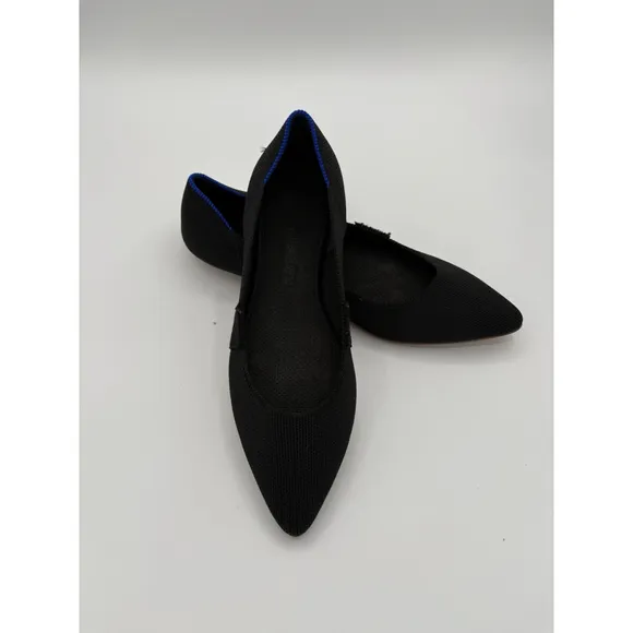 Rothy's Black Knit Pointed Toe Slip On Ballet Women Flats Shoes Sz 8